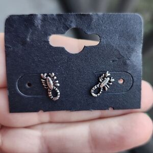 Handmade Sterling Silver 925 Dainty Scorpion Postback Stud Earrings